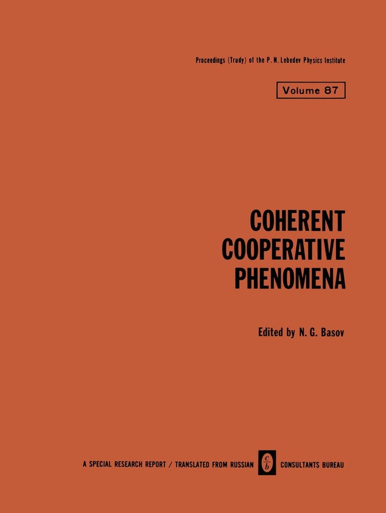 N. G. Basov, N. G. Basov - Coherent Cooperative Phenomena, Häftad. Tillgänglighet: Lägg i varukorg