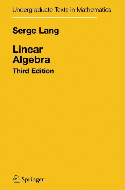 Serge Lang - Linear Algebra, E-bok