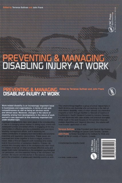 John Frank, Terrence Sullivan - Preventing and Managing Disabling Injury at Work, E-bok