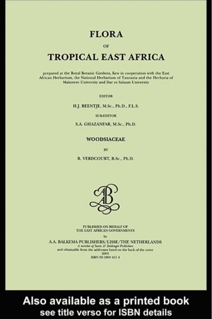 H.J. Beentje - Flora of tropical East Africa - Woodsiaceae (2003), E-bok