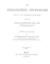 T. Northcote Toller, David Grant Stewart Sr - An Anglo-Saxon Dictionary, Häftad. Tillgänglighet: Lägg i varukorg