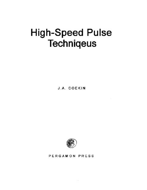 J. A. Coekin, P. Hammond - High-Speed Pulse Techniques, E-bok
