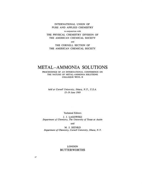 Sam Stuart - Metal-Ammonia Solutions, E-bok
