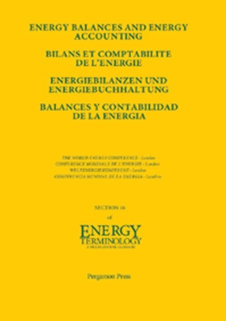 Sam Stuart - Energy Balances and Energy Accounting, E-bok
