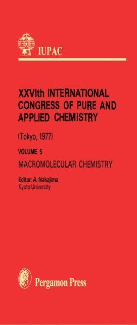 A. Nakajima - Macromolecular Chemistry, E-bok