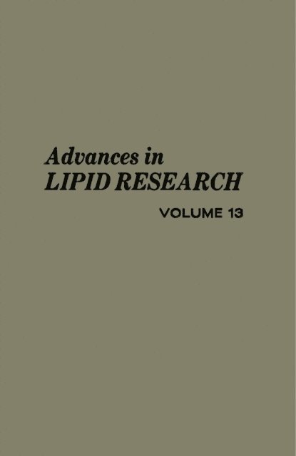 David Kritchevsky, Rodolfo Paoletti - Advances in Lipid Research, E-bok