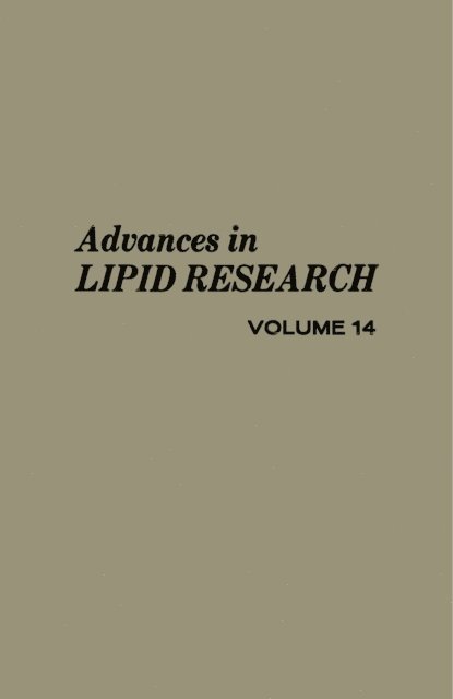 David Kritchevsky, Rodolfo Paoletti - Advances in Lipid Research, E-bok