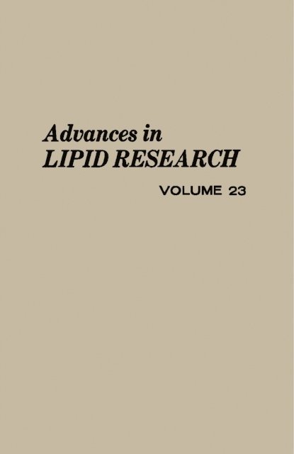 David Kritchevsky, Rodolfo Paoletti - Advances in Lipid Research, E-bok