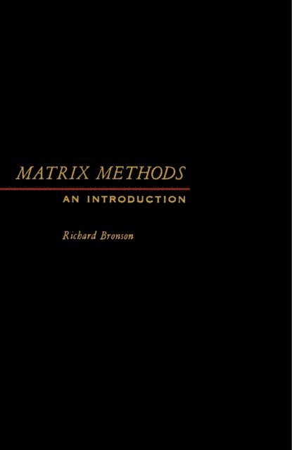 Richard Bronson - Matrix Methods, E-bok