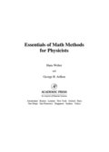 Essentials of Math Methods for Physicists