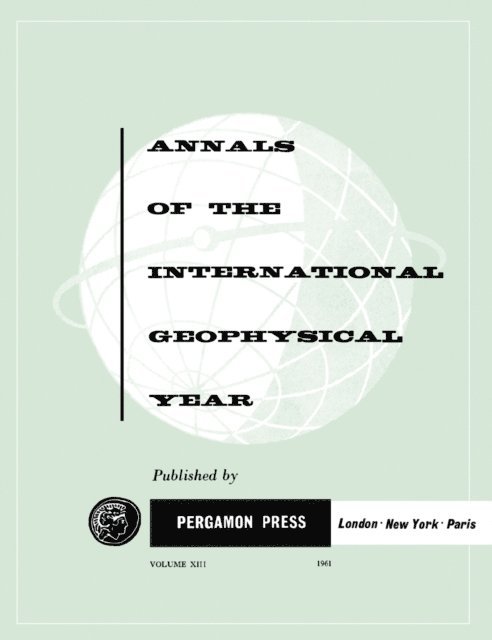 C. M. Minnis, W. J. G. Beynon - Tables of IGY Monthly Median Ionospheric Data, E-bok