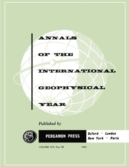 J. V. Lincoln, A. H. Shapley - Calendar Record for the International Geophysical Cooperation 1959, E-bok