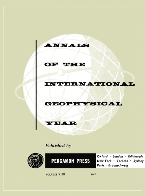 W. J. G. Beynon, L.V. Berkner, V. V. Beloussov - Rapport sur les Longitudes et Latitudes, E-bok
