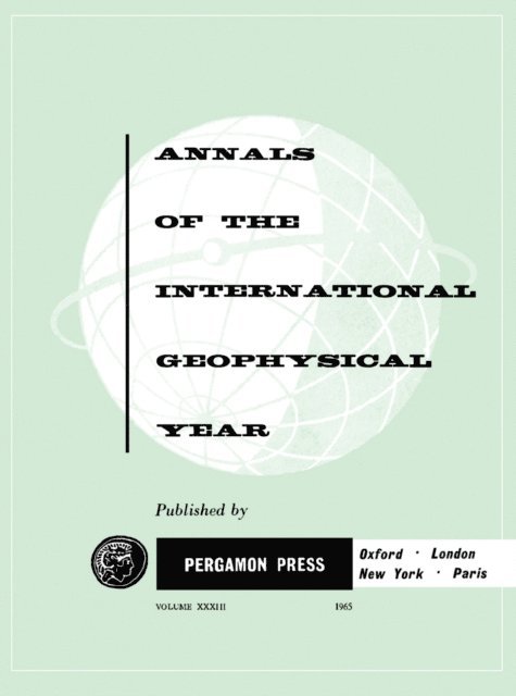 K. Rawer, W. J. G. Beynon, V. V. Beloussov, L. V. Berkner - Annals of the International Geophysical Year, E-bok