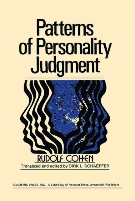 Rudolf Cohen - Patterns of Personality Judgment, E-bok