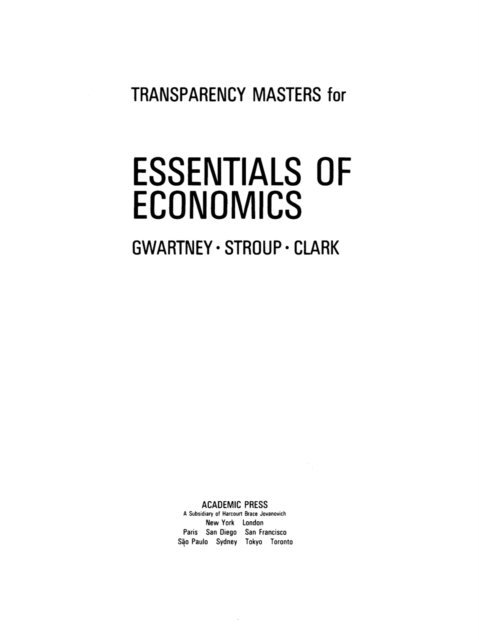 A. Clark, A. Stroup - Transparency Masters for Essentials of Economics, E-bok