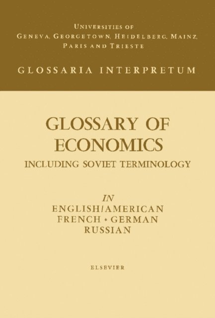 M. Clifford Vaughan, Jean Herbert - Glossary of Economics, E-bok