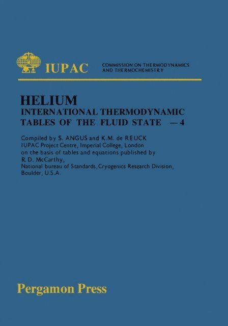R. D. McCarty, K. M. de Reuck, S. Angus - International Thermodynamic Tables of the Fluid State Helium-4, E-bok