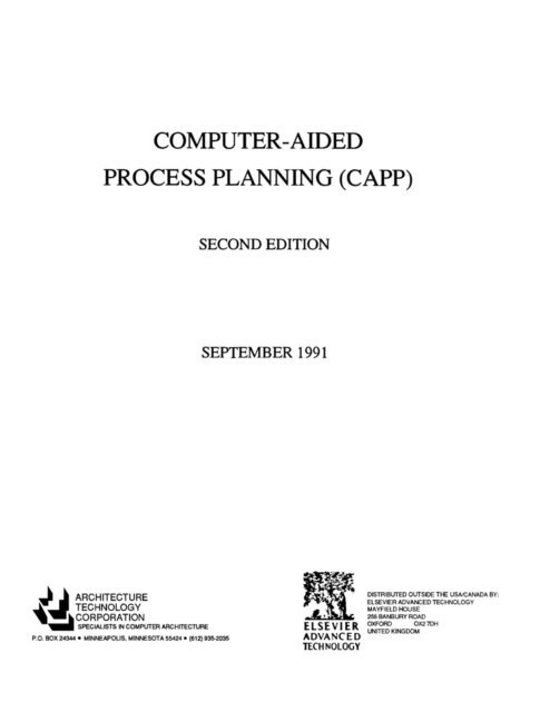 Architecture Technology Architecture Technology Corpor - Computer Aided Process Planning (CAPP), E-bok