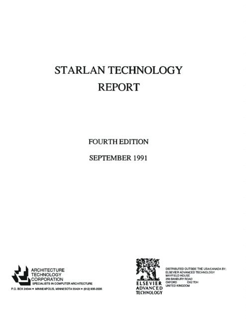 Architecture Technology Architecture Technology Corpor - StarLAN Technology Report, E-bok
