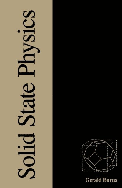 Gerald Burns - Solid State Physics, E-bok