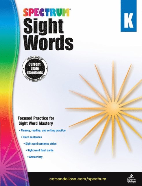 Spectrum - Spectrum Sight Words, Grade K, E-bok