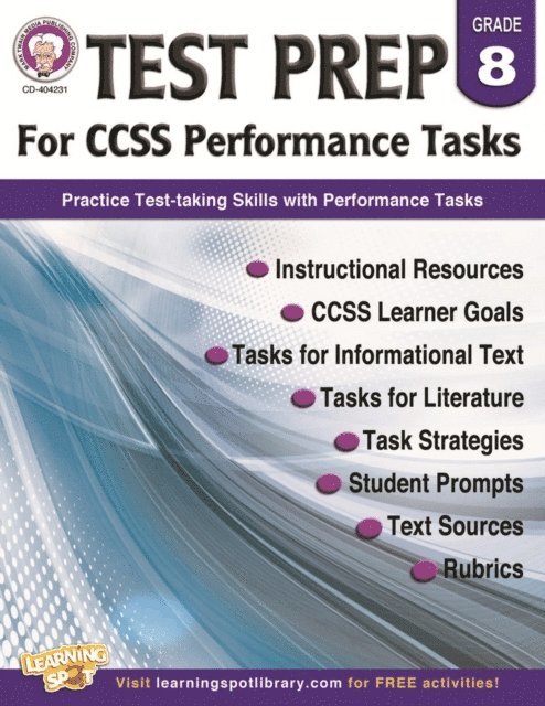 Carolyn Craig, Schyrlet Cameron - Test Prep for CCSS Performance Tasks, Grade 8, E-bok