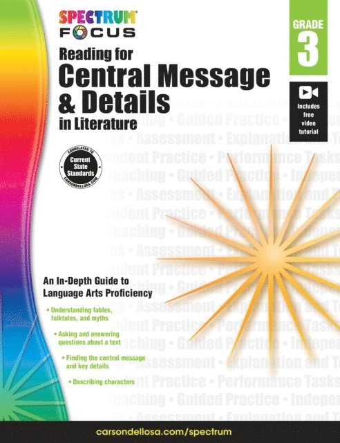 Carson Dellosa Education, Spectrum - Spectrum Reading for Central Message and Details in Literature, E-bok