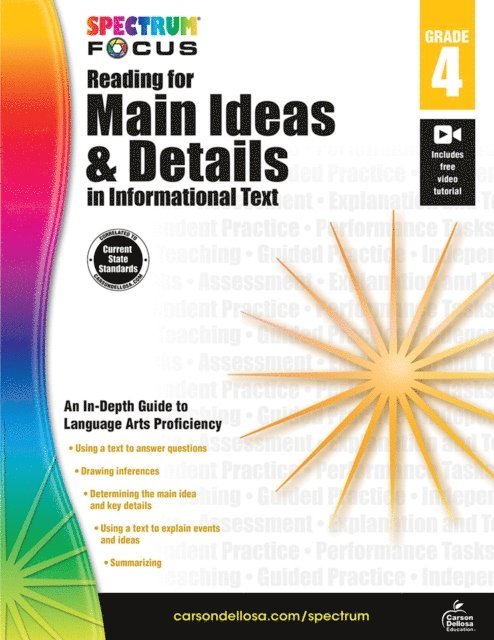 Carson Dellosa Education, Spectrum - Spectrum Reading for Main Ideas and Details in Informational Text, E-bok