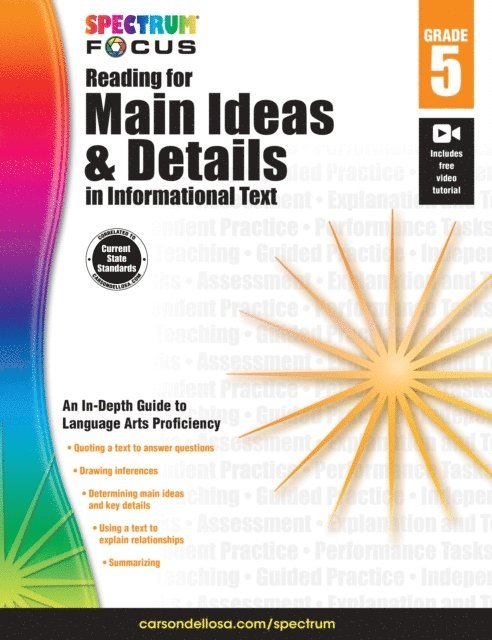 Carson Dellosa Education, Spectrum - Spectrum Reading for Main Ideas and Details in Informational Text, E-bok
