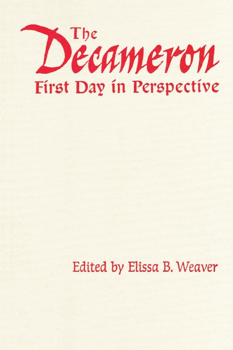 Elissa B. Weaver - Decameron First Day in Perspective, E-bok