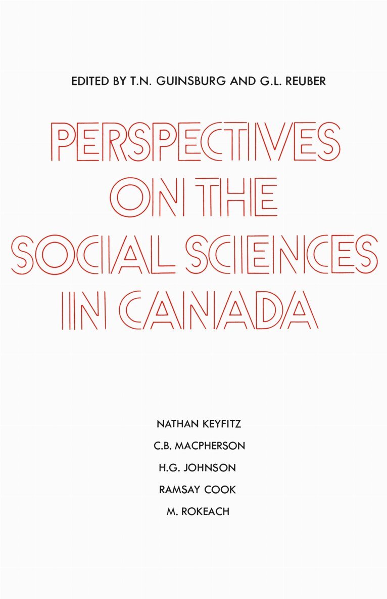 Tom N. Guinsberg, Grant Reuber - Perspectives on the Social Sciences in Canada, E-bok