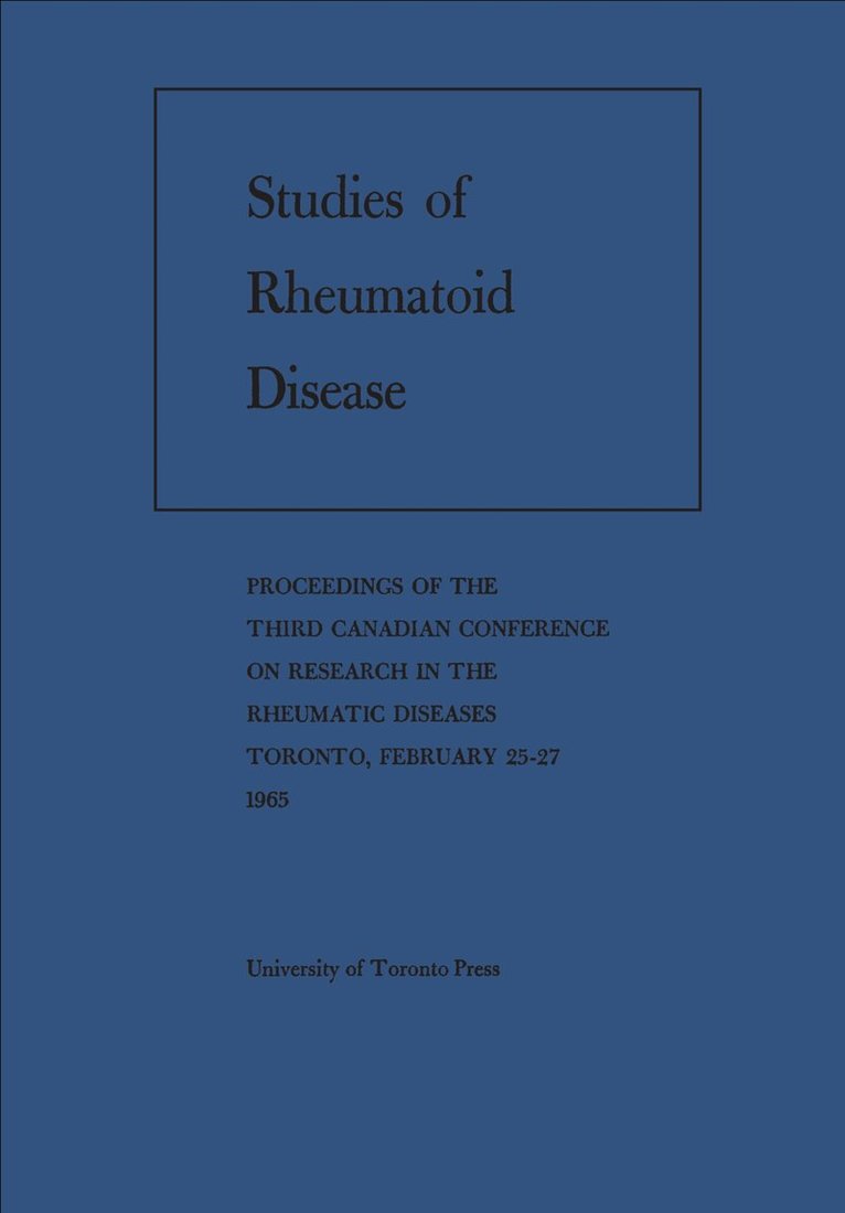 Canadian Rheumatism Association - Studies of Rheumatoid Disease, E-bok. Tillgänglighet: Lägg i varukorg
