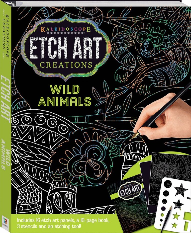 Hinkler Pty Ltd - Kaleidoscope Etch Art Creations: Wild Animals, Övrigt. Tillgänglighet: Tillfälligt slut