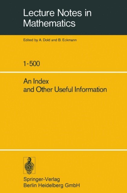 B. Eckmann, A. Dold - Index and Other Useful Information, E-bok