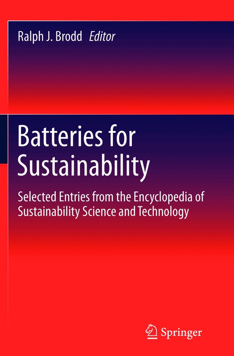Ralph J. Brodd - Batteries for Sustainability, Häftad. Tillgänglighet: Lägg i varukorg