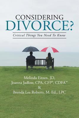 Brenda Lee Roberts M Ed Lpc, Joanna Jadlow Cpa Cfp Cdfa, Melinda Eitzen Jd - Considering Divorce?, Häftad. Tillgänglighet: Lägg i varukorg