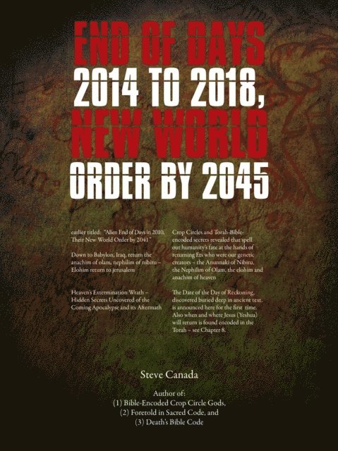 Steve Canada - End of Days 2014 to 2018, New World Order by 2045, E-bok. Tillgänglighet: Lägg i varukorg