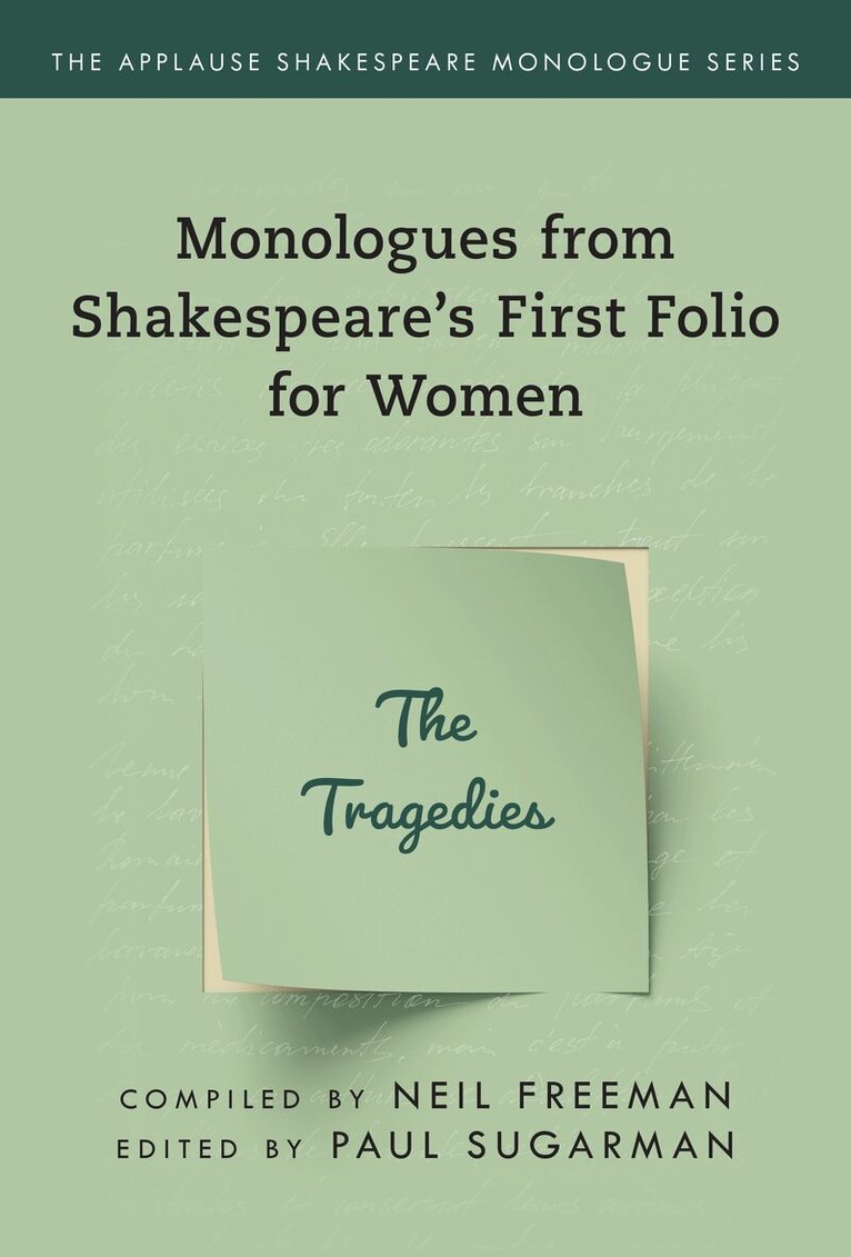 Paul Sugarman - Monologues from Shakespeare’s First Folio for Women, Häftad