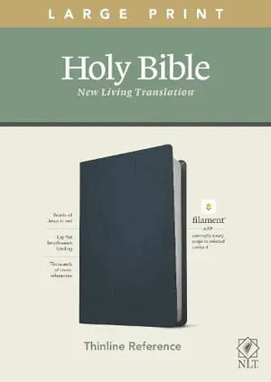 Tyndale House - NLT Large Print Thinline Reference Bible, Filament Enabled Edition (Red Letter, Genuine Leather, Blue), Inbunden. Tillgänglighet: Lägg i varukorg
