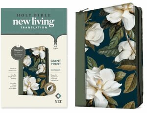 Tyndale - NLT Compact Giant Print Zipper Bible, Filament-Enabled Edition (Leatherlike, Magnolia Sage Green, Indexed, Red Letter), Inbunden