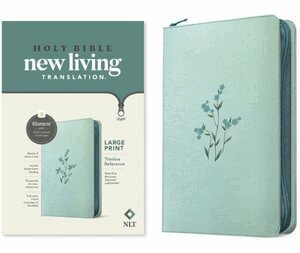 Tyndale House Publishers - NLT Large Print Thinline Reference Zipper Bible, Filament Enabled (Leatherlike, Baby Blue Blossoms, Red Letter), Inbunden. Tillgänglighet: Tillfälligt slut