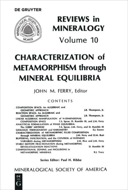 John M. Ferry - Characterization of Metamorphism through Mineral Equilibria, E-bok