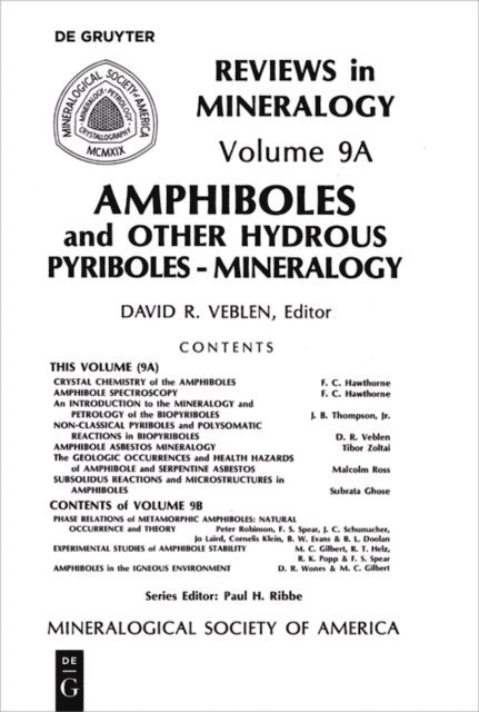 Paul H. Ribbe, David R. Veblen - Amphiboles and Other Hydrous Pyriboles, E-bok
