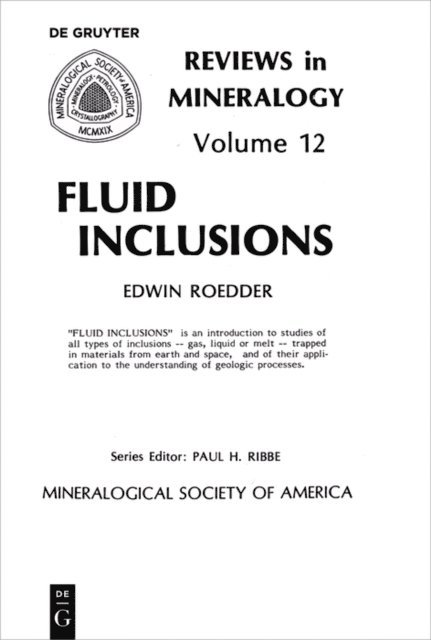 Edwin Roedder - Fluid inclusions, E-bok