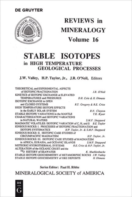 James R. O'Neil, Hugh P. Taylor, John W. Valley - Stable Isotopes in High Temperature Geological Processes, E-bok