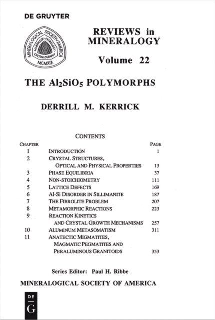 Derrill M. Kerrick - Al2SiO5 Polymorphs, E-bok