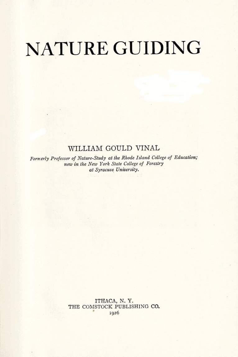 William Gould Vinal - Nature Guiding, Häftad. Tillgänglighet: Lägg i varukorg