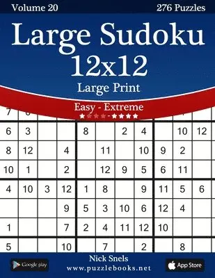 Nick Snels - Large Sudoku 12x12 Large Print - Easy to Extreme - Volume 20 - 276 Puzzles, Häftad. Tillgänglighet: Lägg i varukorg
