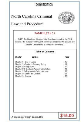 Tony Rivers Sr - North Carolina Criminal Law and Procedure-Pamphlet 17, Häftad. Tillgänglighet: Lägg i varukorg